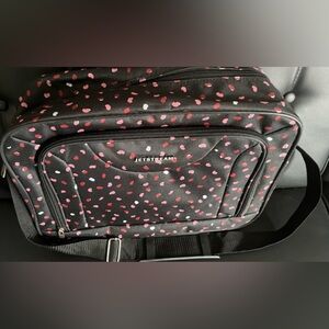 Like New: Black Travel Bag with Pink & White Dot Print no paper tag
